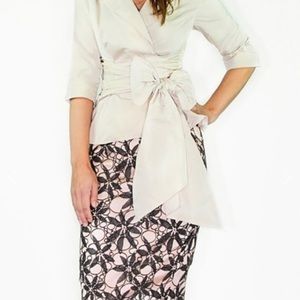 Ross Mayer blush silk taffeta shirt